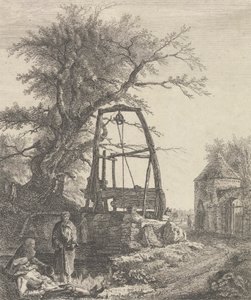 Schotse bedelaars rustend bij een bron door Paul Sandby