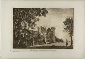 De ingang van Warwick Castle vanuit de lagere binnenplaats, plaat 2 door Paul Sandby