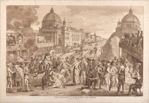 De paardenrace in Rome tijdens het carnaval door Paul Sandby