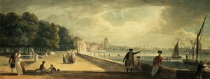 Uitzicht op de stad vanaf het terras van Somerset House door Paul Sandby