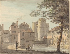 Westpoort in Canterbury door Paul Sandby