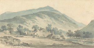 Landschap bij Beddgelert, Noord-Wales door Paul Sandby Munn