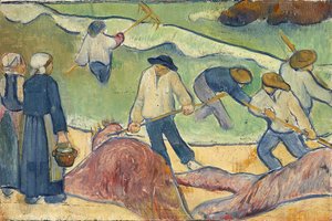 Klein landschap met tang-vissers door Paul Sérusier