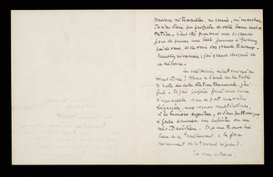 Handgeschreven brief aan Claude Monet, 21 juli 1920