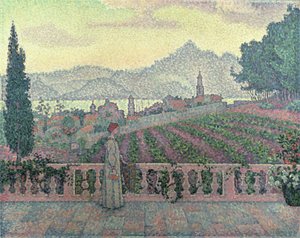 Vrouw op het Terras, 1898 door Paul Signac