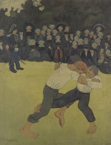 Bretons worstelen, 1890-1891 door Paul Sérusier