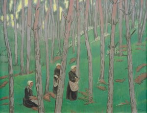 Paddestoelverzamelaar in het bos door Paul Sérusier