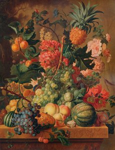 Fruit en Bloemen door Paul Theodor van Brussel