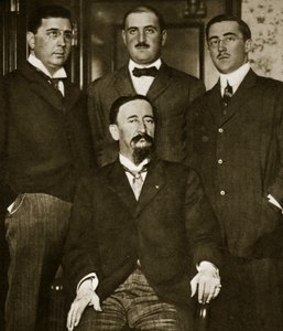 Francisco Madero en drie van zijn zonen, Gustavo, Gabriel en Evaristo, in het Astor Hotel, New York, maart 1911