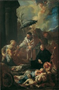 De heilige Franciscus Xaverius onder de pestlijders in Goa