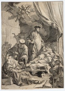 De heiligen Cosmas en Damian, zieken verzorgend