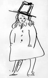 Portret van de Franse dichter Charles Baudelaire (tekening) door Paul Verlaine