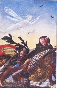 Woede! Woede! Daar, tiran, daar Hoor! Hoor!, illustratie uit De Storm, 1908