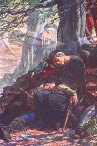 Terwijl je hier snurkend ligt, illustratie uit De Storm, 1908 door Paul Vincent Woodroffe