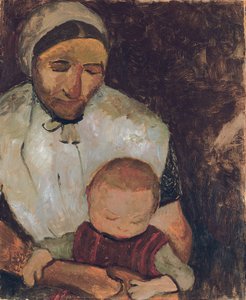 Zittende vrouw met kind op schoot, 1903