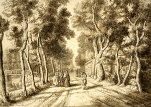 Bezuidenhoutseweg gezien richting Wassenaar, 1756 door Paulus Constantijn la Fargue