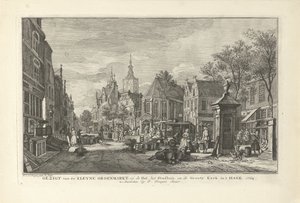 Gezicht op de Dagelijkse Groenmarkt te Den Haag