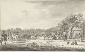 Revue van de cavalerie door prins Willem V op het Malieveld te Den Haag, 1770 door Paulus Constantijn la Fargue
