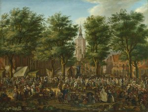 De Grote Markt in Den Haag door Paulus Constantijn la Fargue