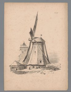 Gezicht op een windmolen