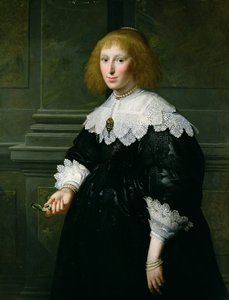 Portret van een Dame met een Tijdmeter