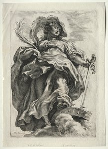St. Catharina in de wolken door Paulus Moreelse