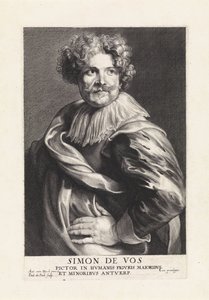 Portret van de schilder Simon de Vos door Paulus Pontius