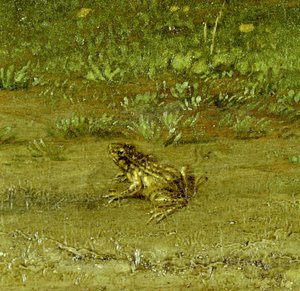 Pad, detail van Een landgenoot met zijn kudde (detail) door Paulus Potter