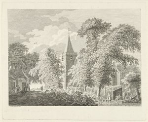 Dorpsgezicht te Maartensdijk, 1753 door Paulus van Liender