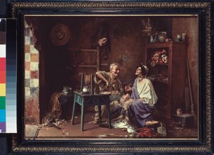 Maskerwerkplaats door Pavel Alexandrovich Svedomsky