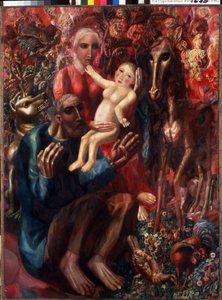 De Heilige Familie door Pawel Nikolajewitsch Filonow