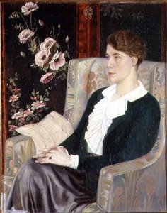 Portret van Evdokiya Nikolaevna Glebova, de zus van de kunstenaar door Pawel Nikolajewitsch Filonow