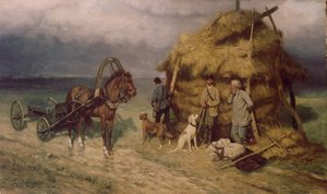Jagers gevangen in een storm