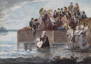 Een Philadelphia Anabaptist doop tijdens een storm, 1811-ca. 1813 door Pavel Petrovic Svin