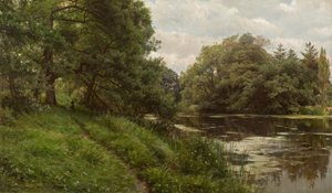 P. Mönsted, zomerdag aan het water door Peder Monsted