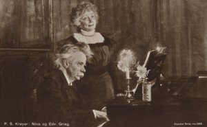 Edvard en Nina Grieg aan de piano