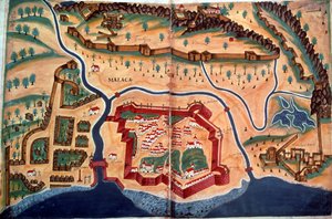 Plan van de stad Malakka, uit 