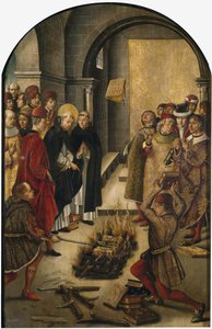 De dispuut tussen Sint Dominicus en de Albigenzen, 1493-1499 door Pedro Berruguete