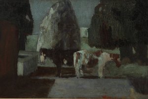 Tuin onder de Maan of Rust in de Villa door Pedro Figari Solari