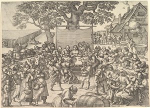 Boerenbruiloft, 1560 door Peeter van der Borcht