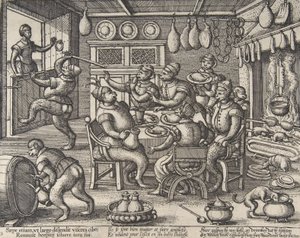 De dikke keuken, uit de serie Apen door Peeter van der Borcht