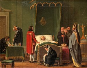 Sten Sture bij het sterfbed van koning Karel VIII van Zweden door Pehr Hilleström
