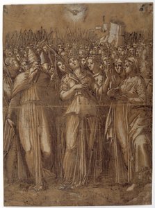 St. Ursula met de gemartelde maagden door Pellegrino (c.1460 1523) Aretusi