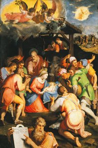 Aanbidding van de herders door Pellegrino Tibaldi