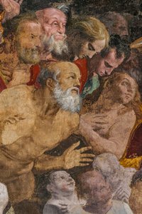 St. Johannes de Doper die mensen doopt, Poggi Kapel door Pellegrino Tibaldi
