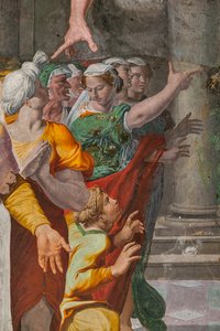De aankondiging van de komst van de Doper, Poggi Kapel door Pellegrino Tibaldi