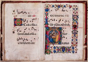 Piccolomini-bibliotheek: koorboek, cod. 102.8, ff. 47v-48r met 