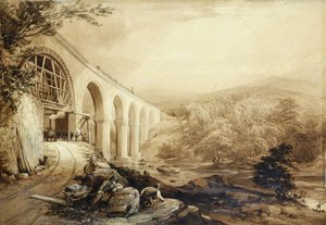 Quakers Yard Viaduct, c.1840 door Penry Williams