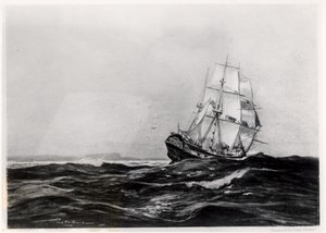 De Endeavour op Zee, 1900, gegraveerd door Lowy
