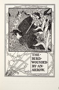 De vogel gewond door een pijl, uit Fontaine Fabels, uitgegeven 1905